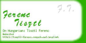 ferenc tisztl business card